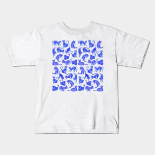 Blue cat positions Kids T-Shirt